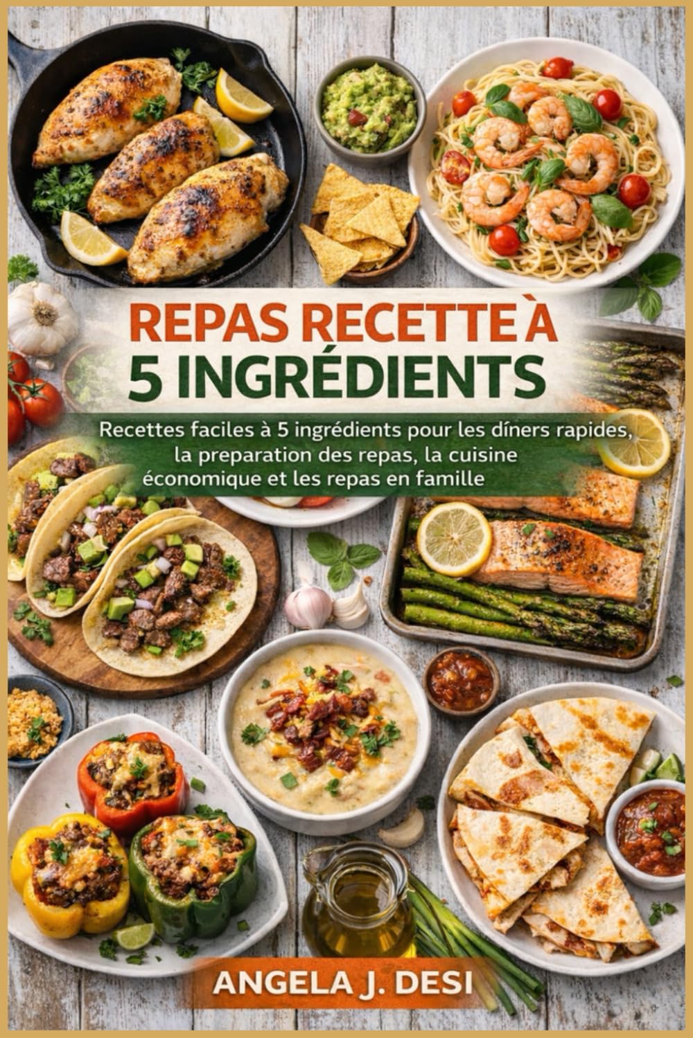 REPAS RECETTE À 5 INGRÉDIENTS: Recettes faciles à 5 ingrédients pour les dîners rapides, la préparation des repas, la cuisine économique et les repas en famille