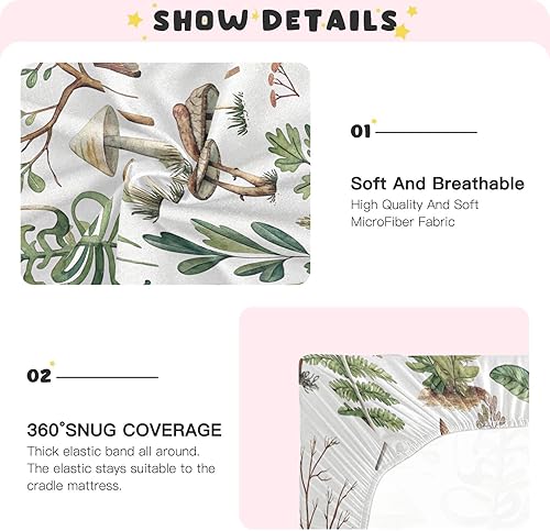 Miniatura 5 de Sábana bajera ajustable para cuna para niños y niñas, sábana de punto de jersey de seta y caracol para colchones estándar de cuna y cama de niños