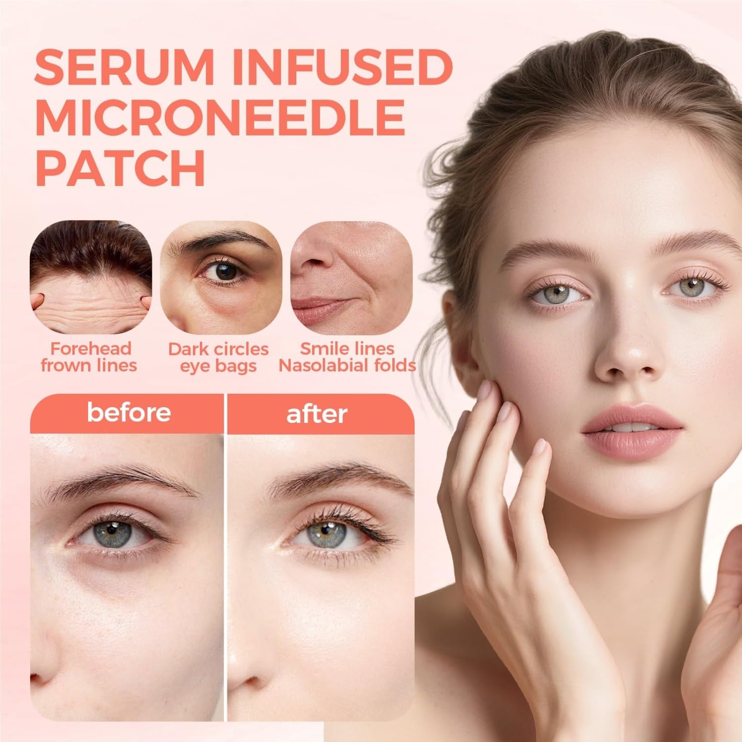 Caffeine Eye Patches With Hyaluronic Acid - Under Eye Mask For Dark Circles, Puffiness & Fine Lines - Cooling Anti-Wrinkle Eye Pads(1BOX(3 Pack))