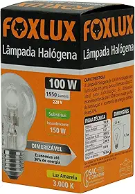 Foxlux Lâmpada Halógena Clássica 100W 220V