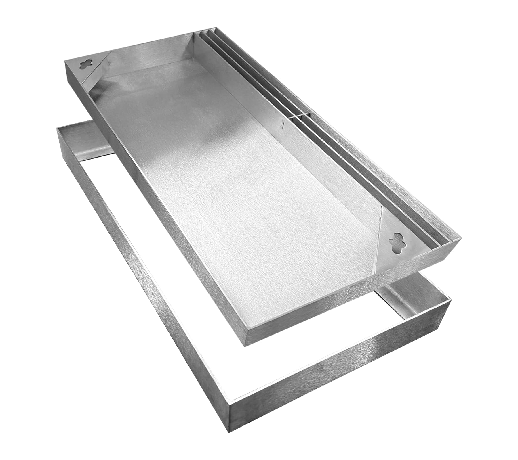 Cubierta de drenaje invisible de acero inoxidable rectangular de metal con rejilla de drenaje lateral para entrada, pavimento, drenaje de zanja, paisajes de drenaje, área de bajo flujo