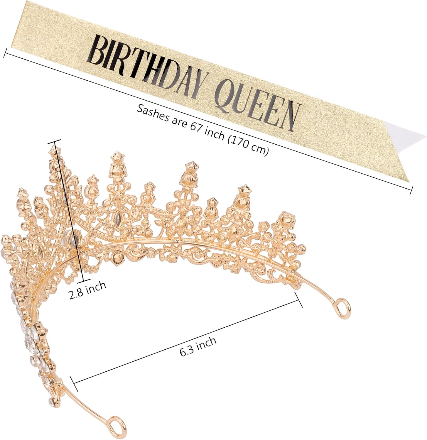 COCIDE "BIRTHDAY QUEEN Birthday Sash for Women Birthday Tiaras for Girls Decorations Set Rhinestone Headband Hair Accessories Glitter Crown for Party Supplies - Image 7