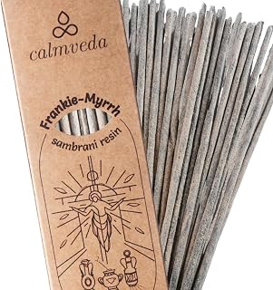 Chiesa Frankincense Incenso Liturgico Bastoncini - per il Culto Cattolico (24+ Incensi, 23 cm) in Resina Franchincenso Spesso, Incensi Naturali Non Tossici | Incenso per Purificare la Casa