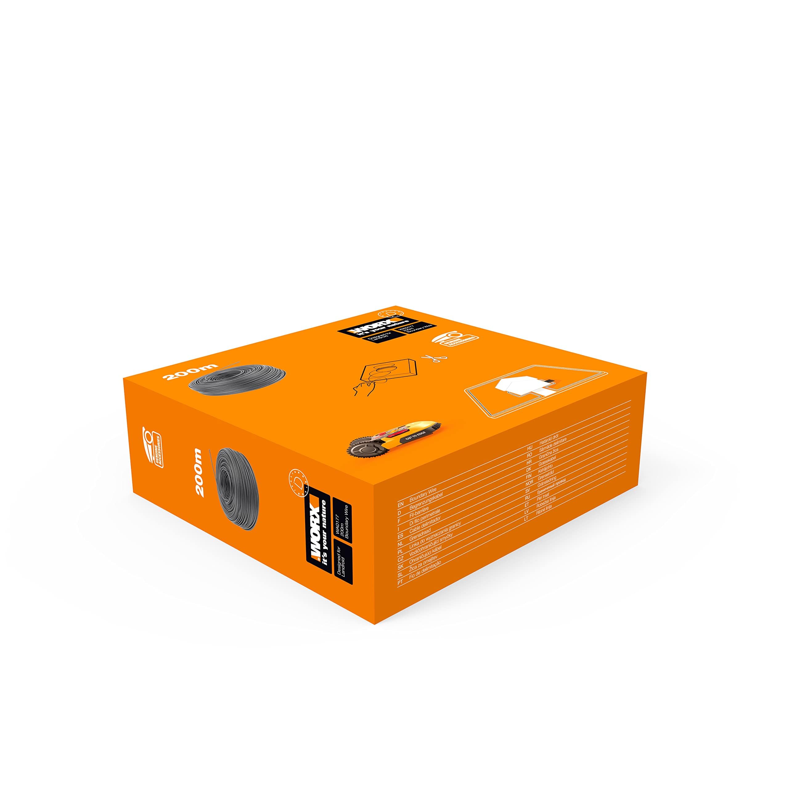 WORX Câble périphérique WA0177 200 m pour Robots Landroid | Délimite la zone de tonte, compatible robots à câble périphérique et installation rapide
