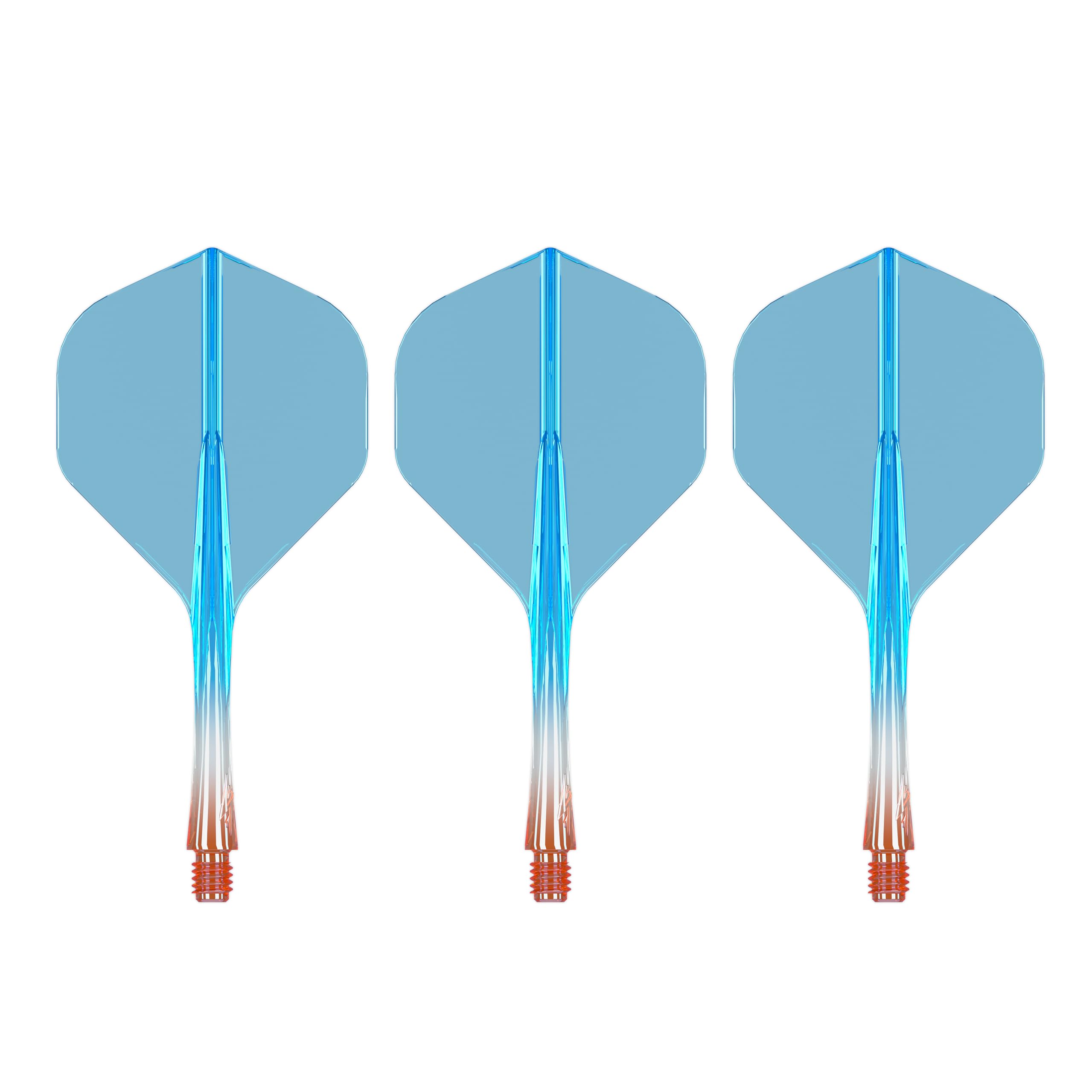 Caliburn | SUP Moulded Dart Flight And Shaft System | Multiple Styles | Multiple Colours. (No2 - Tweenie, Orange & Blue)
