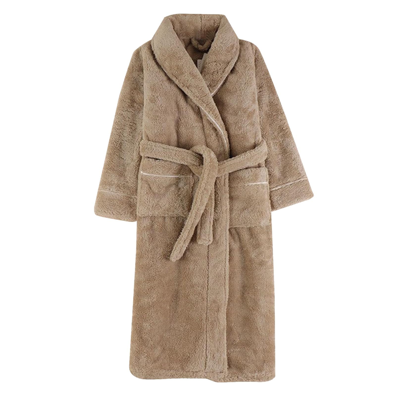Chnnamzu Bademantel Flauschig Dicker für Herren und Damen Bademantel Frottee Damen Bademantel Damen Leicht Kuschelig Morgenmantel Damen Lang Hausmantel Langarm Badeponcho Saunakilt
