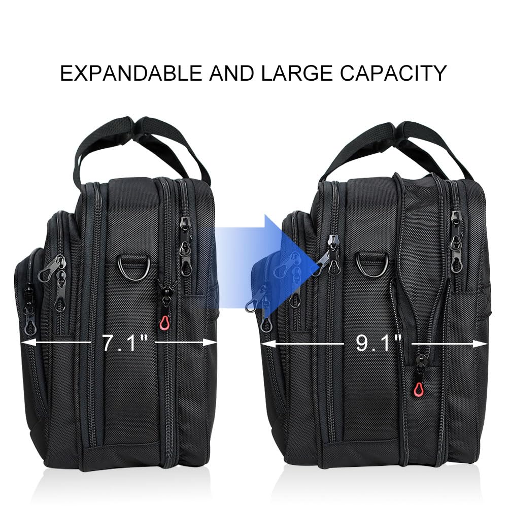 KROSER 17.1" Sacoche pour Ordinateur Portable pour 15.6"-17" Porte-Documents pour Ordinateur Hydrofuge Extensible Sac d'affaires Sac à Bandoulière pour École/Voyage/Femmes/Hommes Laptop Bag