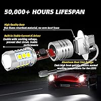 Vista 5 de Bombillas LED antiniebla H3 de 6000 K, xenón blanco, extremadamente brillantes, 3030 chips H3, bombillas LED con proyector para luces antiniebla