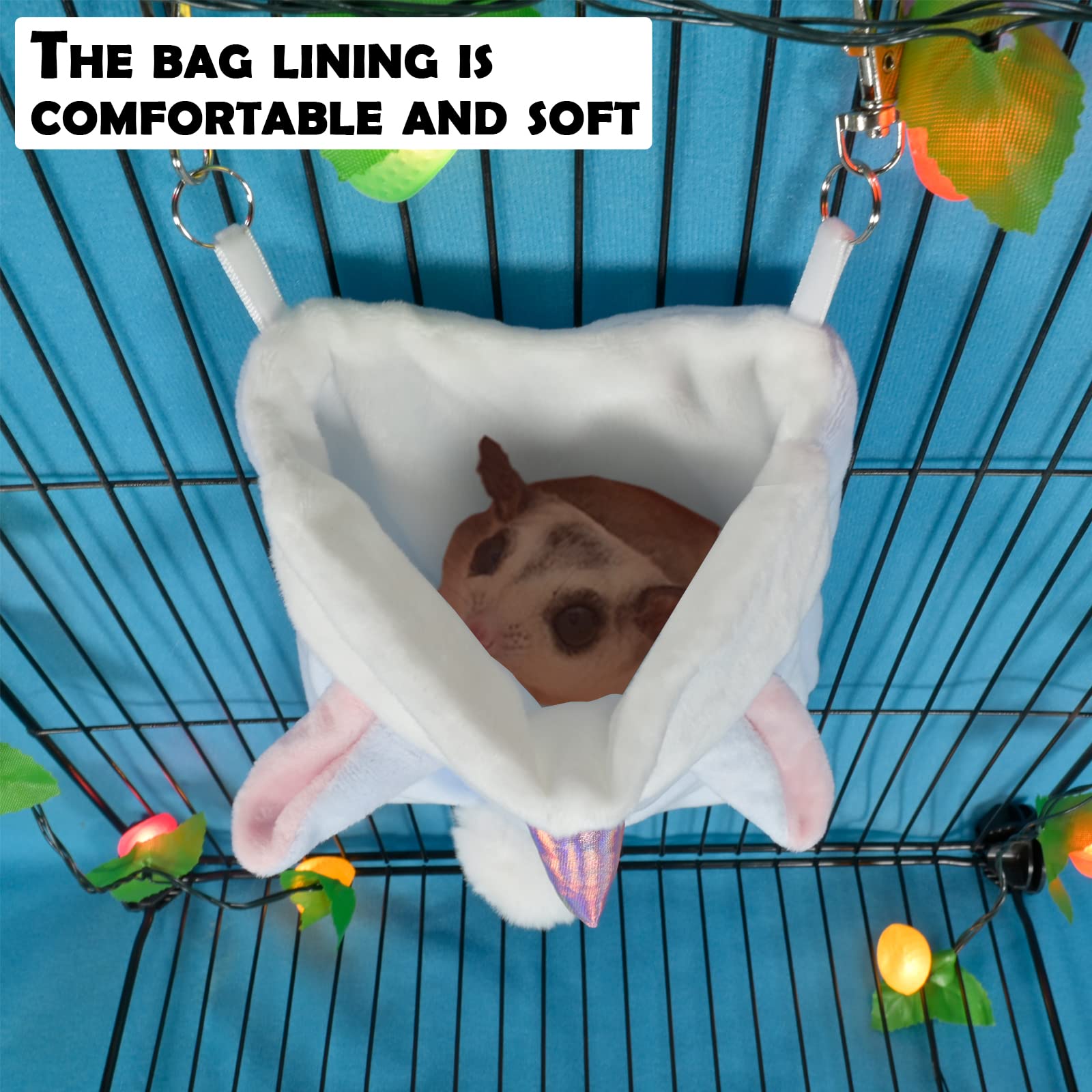 Small Animal Sleeping Pouch Sugar Glider Sleeping Pouch Hammock - Moon  Shape Faux Rabbit Fur Bed For Small Pets Sugar Glider Pouch, image size:1600x1600