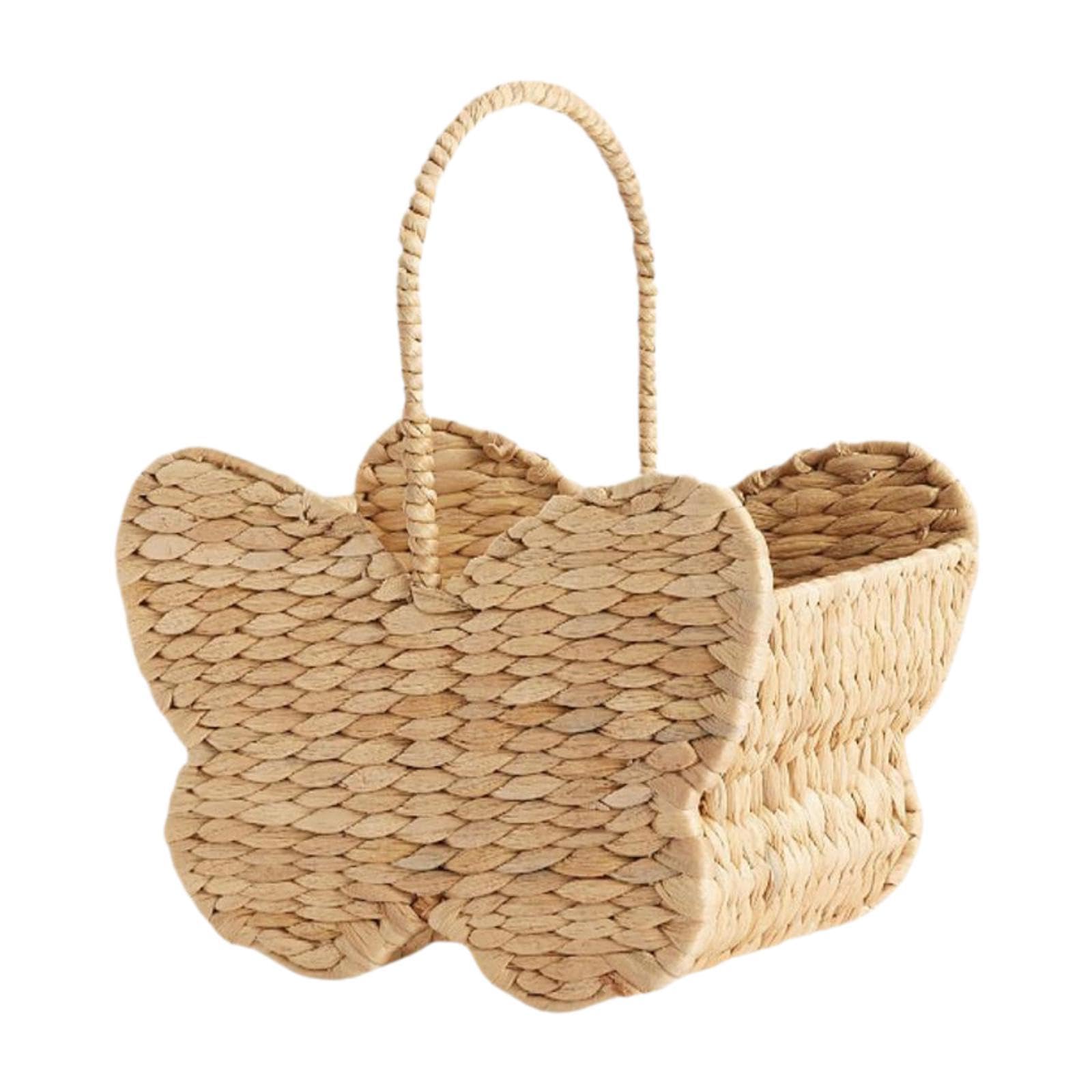 Cestino Picnic Cestino Contenitore Decorativo Intrecciato a Farfalla con Manico Robusto in Paglia Elegante Pratico Adatto