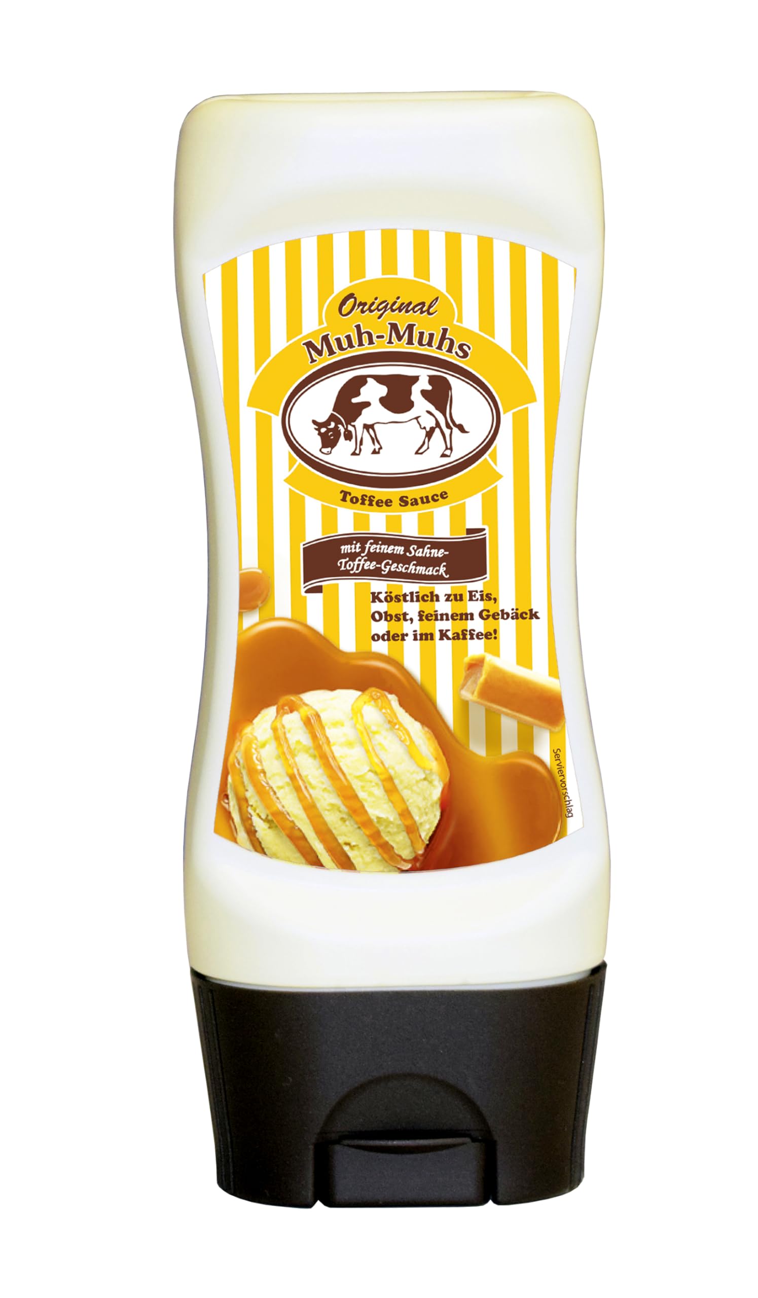 Original Muh‑Muhs Toffee Sauce 150ml im 7er Vorratspack – Feiner Sahne-Toffee Geschmack in praktischer Kopfstandflasche – Zum Verfeinern von Desserts, Eis, Gebäck oder Kaffee (7 x 150ml)