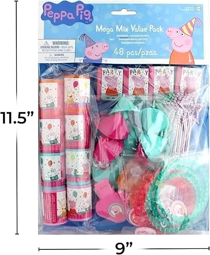 Miniatura 2 de Peppa Pig - Paquete económico de confeti para fiesta, 11.5 x 9 pulgadas (paquete de 48), juguetes rellenos de plástico de colores vibrantes,