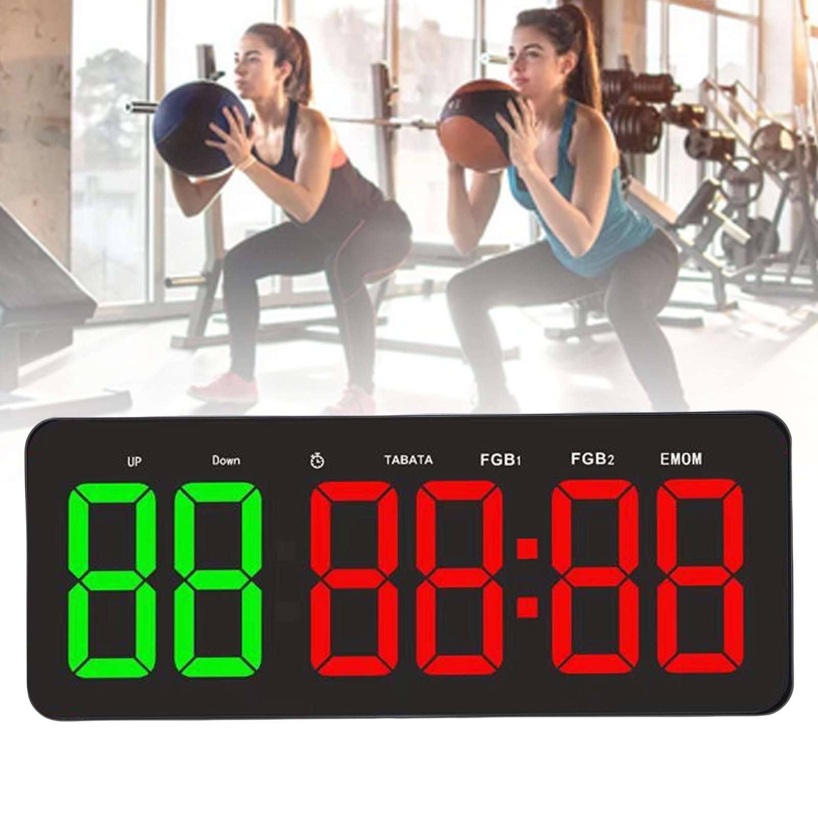 LICAEVEY Timer della Palestra, Muro di Orologio da Palestra Digitale da 12,4 Pollici con Intervallo di Avanzamento del Tempo di Avanzamento, Conto Alla Rovescia di Cronometro,