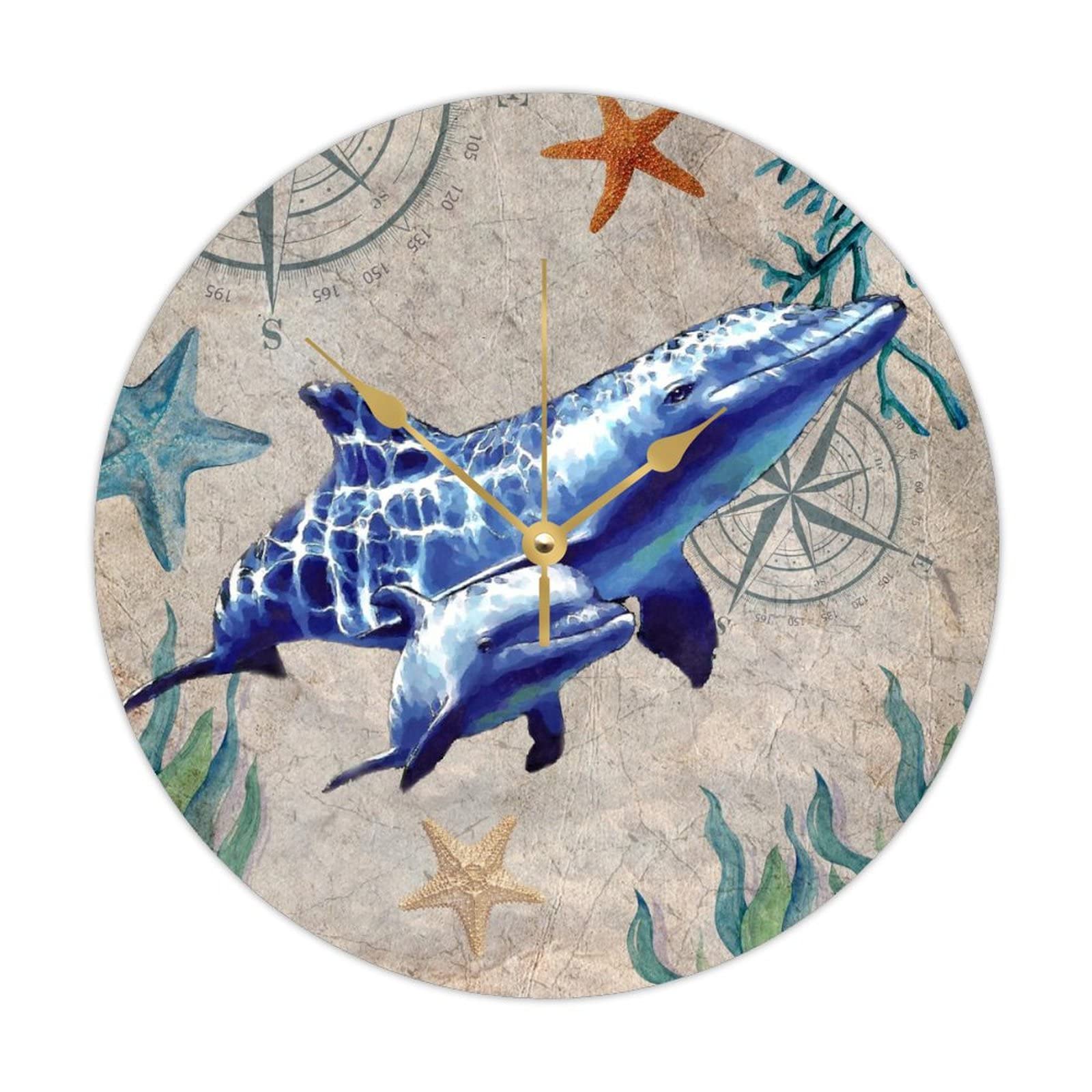 Horloges murales rondes en bois : l'esprit de la plage et de l'océan dans la chambre