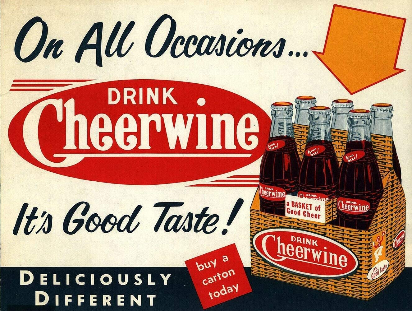 JIUFOTK Tin Sign Vintage Chic Art Decoration Poster Drink Cheerwine Good Taste for Home Bar Cafe Farm Store Garage or Club.