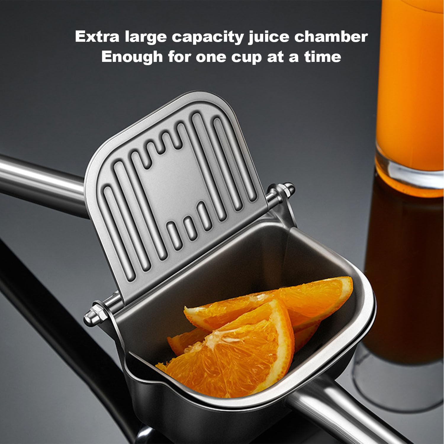 Manuelle Entsafter aus 304 Edelstahl – Presse für Orange, Granatapfel und Zuckerrohr – 250 ml Obstpresse für weiche saftige Früchte – Zitronensaftpresse für Zuhause