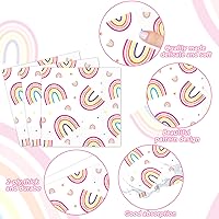 Vista 4 de 96 platos de fiesta de arco iris, servilletas para fiestas temáticas de arco iris, platos de papel desechables, servilletas de papel desechables