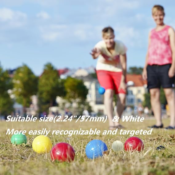 2 Pcs 57mm Tournament Quality Bocce Pallino Ball Replacement for Bocce Ball Game and Boule Game White