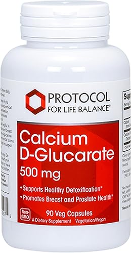 Protocolo Para La Vida equilibrioCalcio D glucarate 500mgSoporta saludable desintoxicación, promueve la pecho y salud de la próstata90Cápsulas