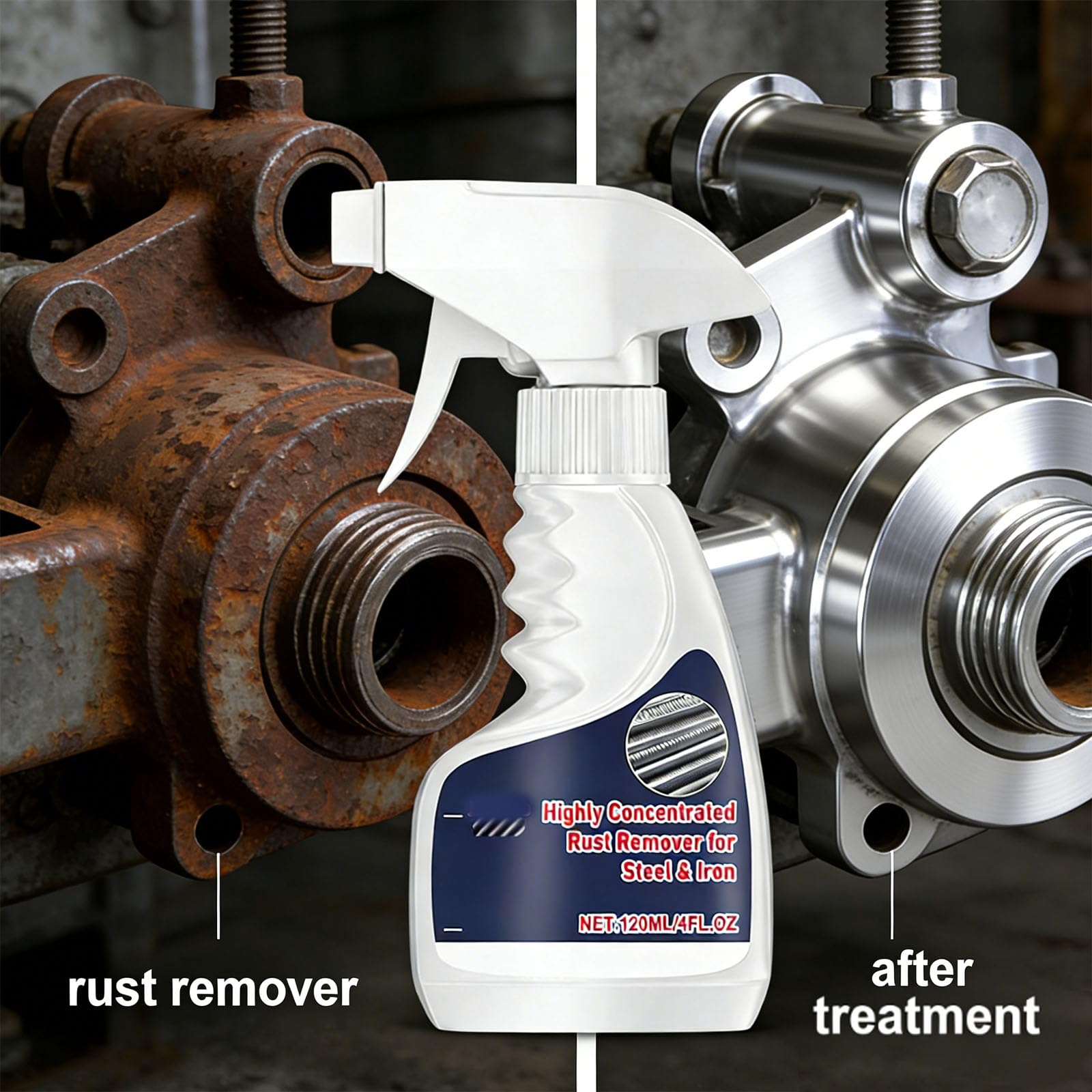 3Pcs Highly Concentrated Rust Remover for Steel & Iron - Rust Remover Spray for Metal, Multi-functional Quick-acting Rust Removal Spray (2PCS) — view 6