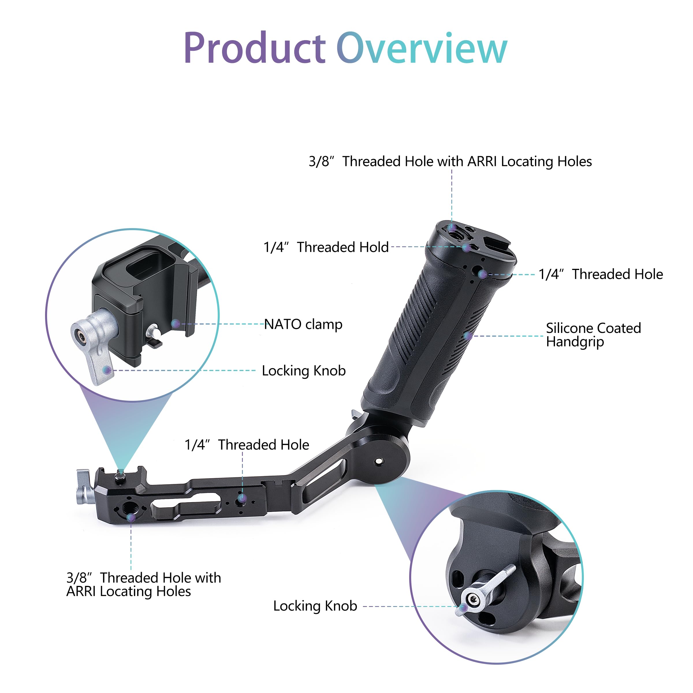 Zeadio Uchwyt do zawieszenia gimbala kompatybilny ze stabilizatorem DJI RS 2 RSC 2 RS 3 RS 3 Pro, obciążenie 17,6 lb/8 kg, idealny do ujęć z niskim kątem