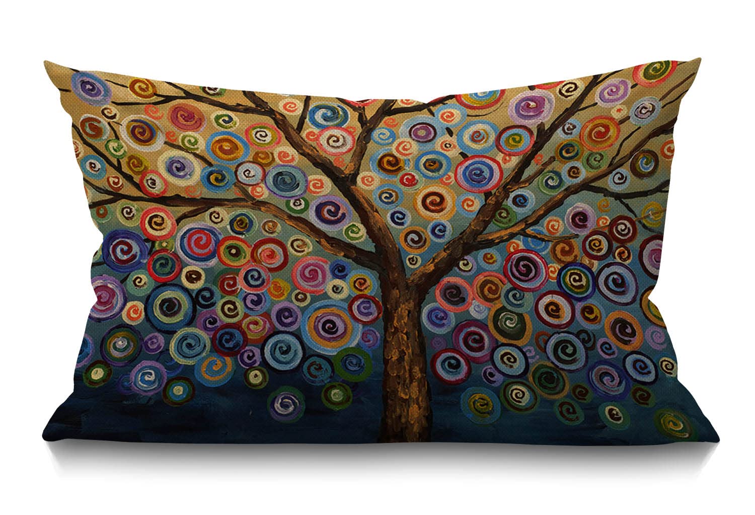 Bgbdeia Multi 170 Love Tree Color Rainbow Candys Wave Polka Dot Cute Adorable Farmhouse Cushion Cover 12X20 Inch,Home Decorative Throw Pillow Case Pillow Cover,Home Gifts,Housewarming Gift 30 X 50 Cm