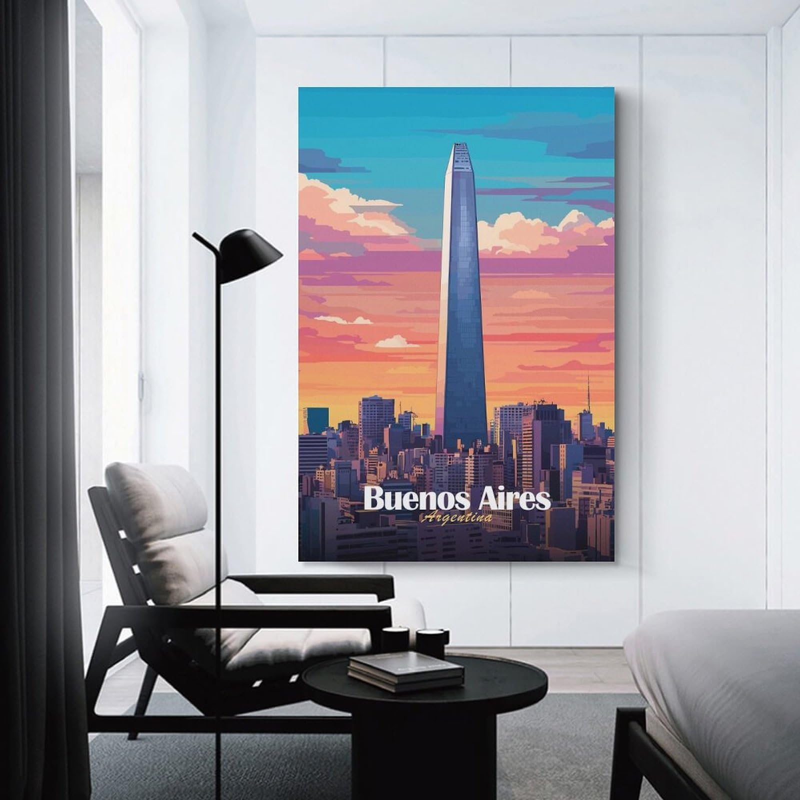 Junmoney Buenos Aires Skyline Room Decor Wall Art 16x24inch(40x60cm), for Bedroom, Guest Room Or Reading Nook, An Easy Wall Refresh for Bedrooms