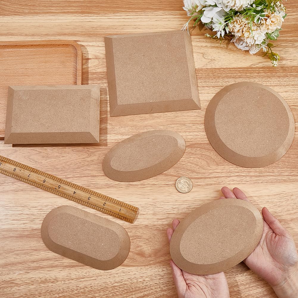 OLYCRAFT Set mit 6 Stück 6 verschiedenen ovalen Töpferformen aus Keramik rechteckige Holzwerkzeuge für Töpferei Ton Trockenbrett Formplatte Töpferwerkzeuge tragbare Skulptur Grundplatte