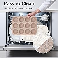 Vista 7 de Vinino 2Pack Silicone Muffin Pans for Baking with Metal Reinforced Frame, 12 Cups Regular Size Nonstick Silicone Cupcake Pan, BPA Free Oven