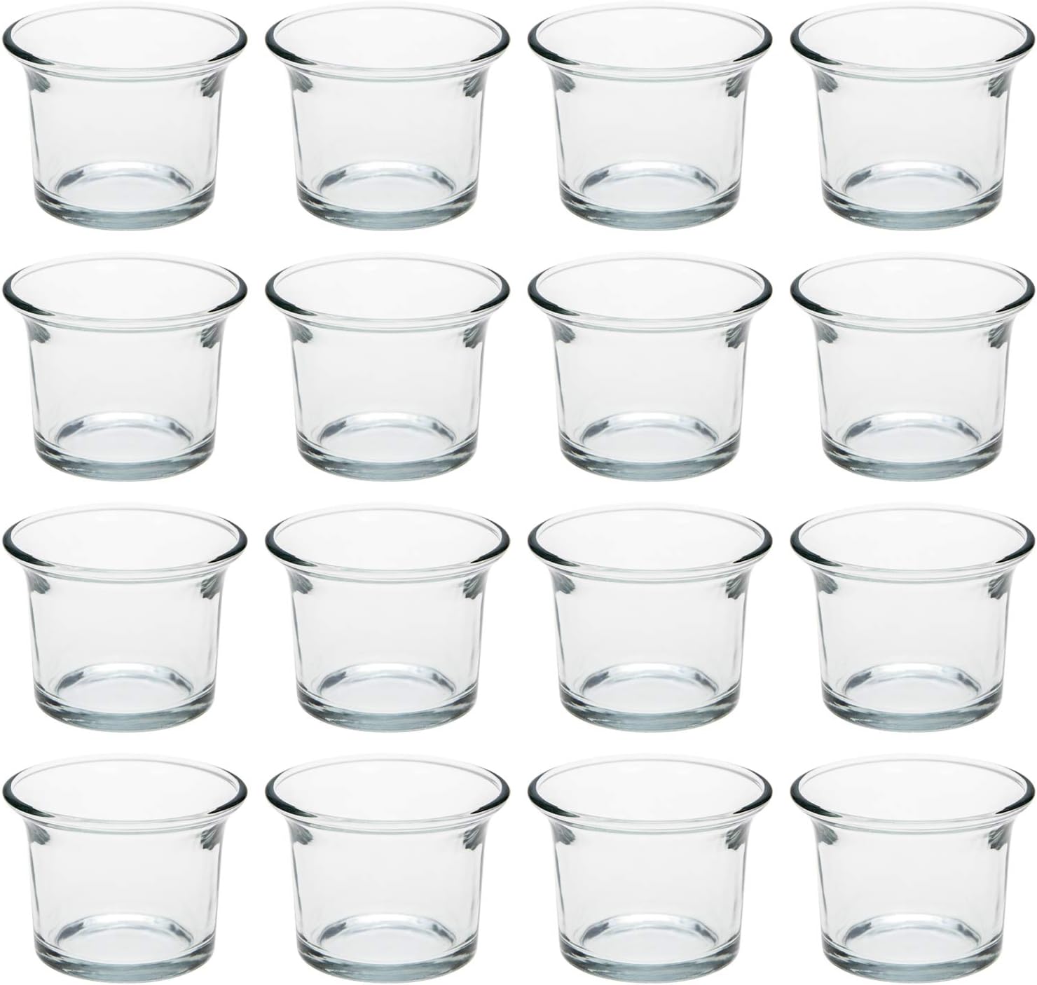 Tebery 2.5 Inches Clear Glass Oyster Tea Light Holders Candle Holders for Wedding, Birthday, Holiday & Home Decoration -Set of 16 : Home & Kitchen