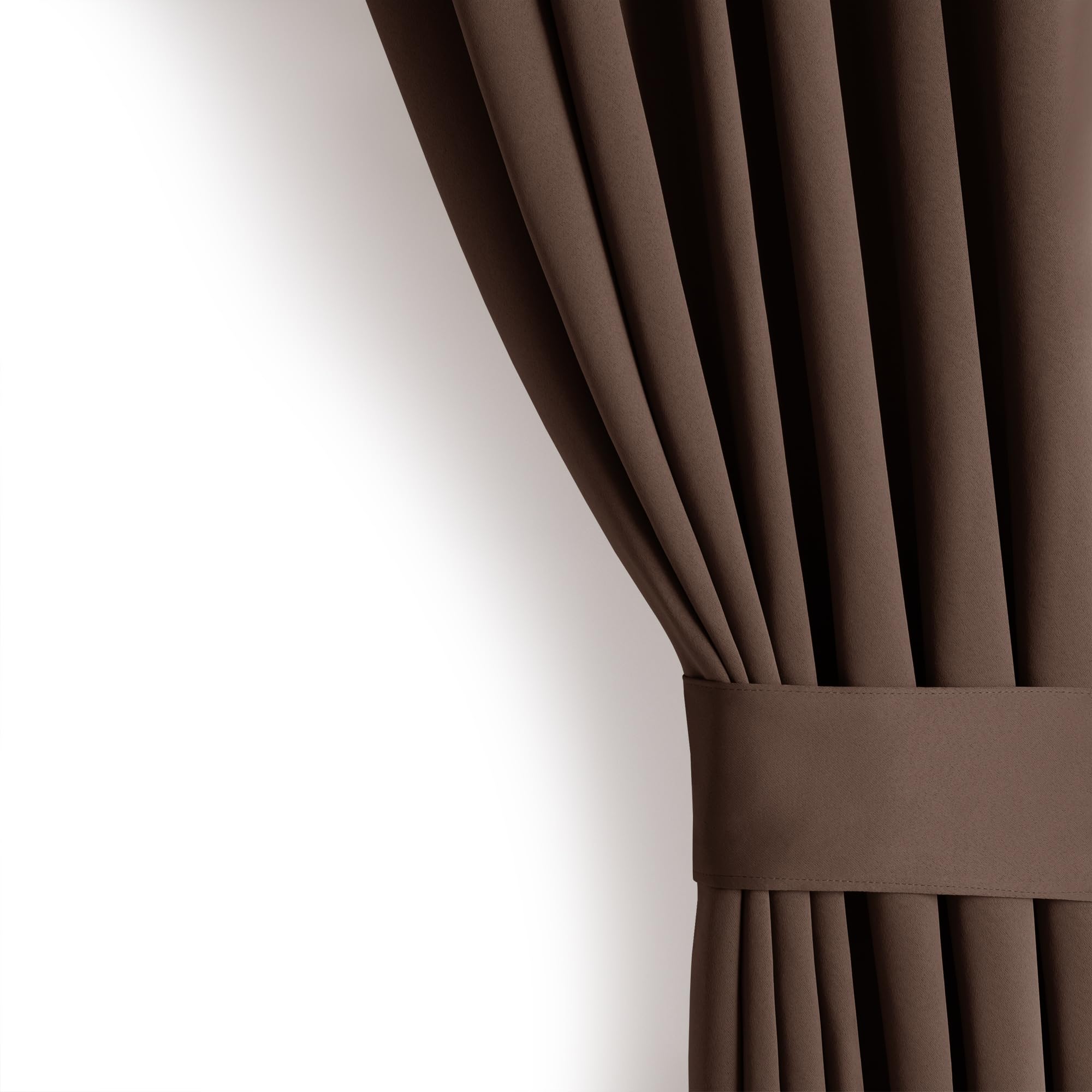 Tenda Oscurante Con Occhielli 140x245 Cm - Colore Cioccolato - Perfetta Per Soggiorno E Camera Da Letto - 1 Pezzo