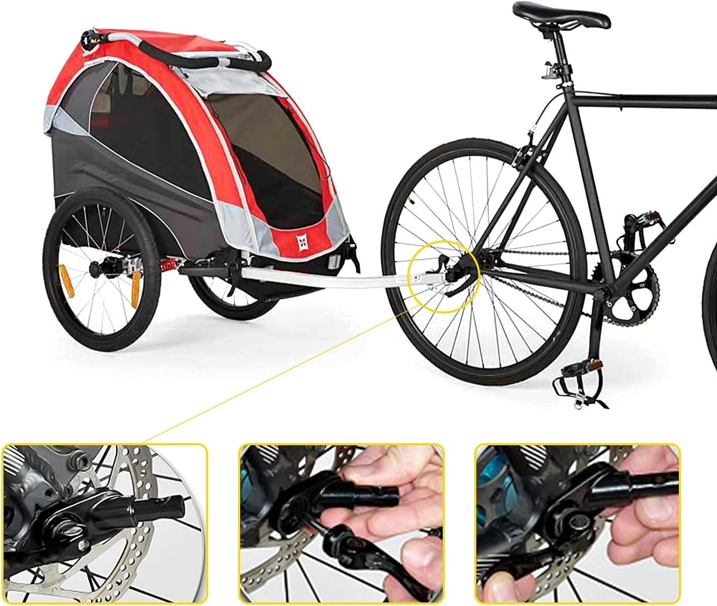 Bike Trailer Hitch Connector Coupler Bicycle Adapter for Children s Trailers,Cargo and Pet Bicycle Trailers,Black Adapter Accessories by Cenipar Image