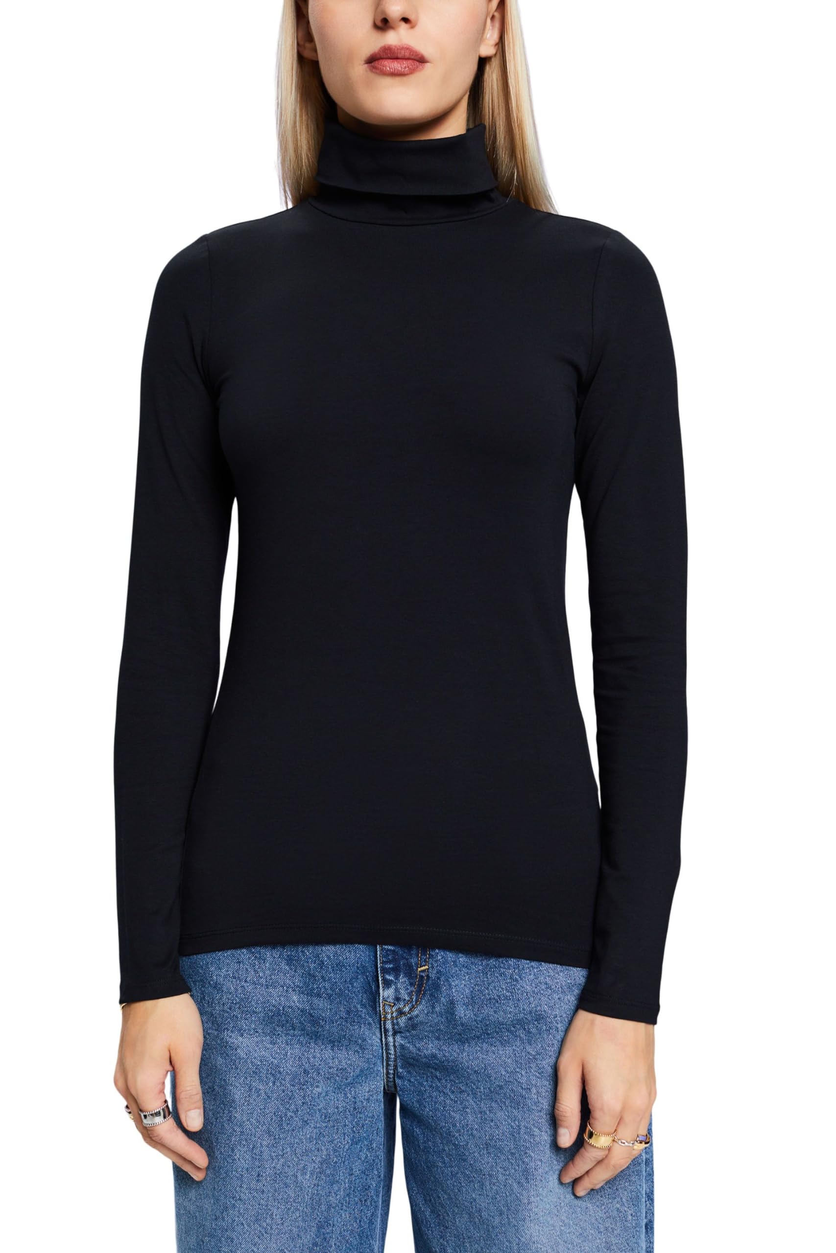 Esprit Women's 103EO1K301 T-Shirt, 001/BLACK,