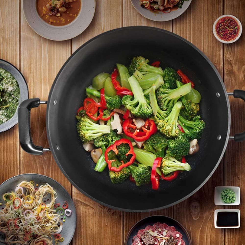 Wok électrique et poêle à frire pour la cuisine, la friture, la cuisson à la vapeur et le ragoût