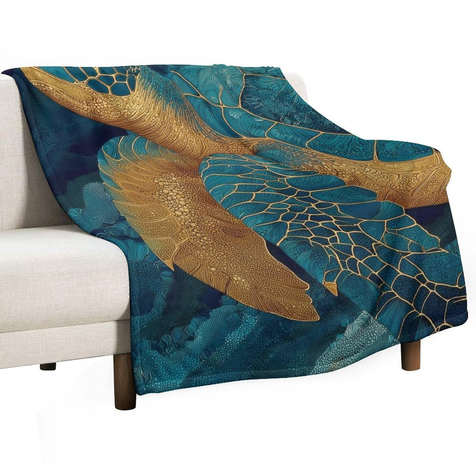 Jubonexis The Coastal Sea Turtle Anti Pilling Throw Blankets Cozy Durable Blanket for Bedroom Living Rooms Couch Sofa Bed 130x150cm(50x60in)
