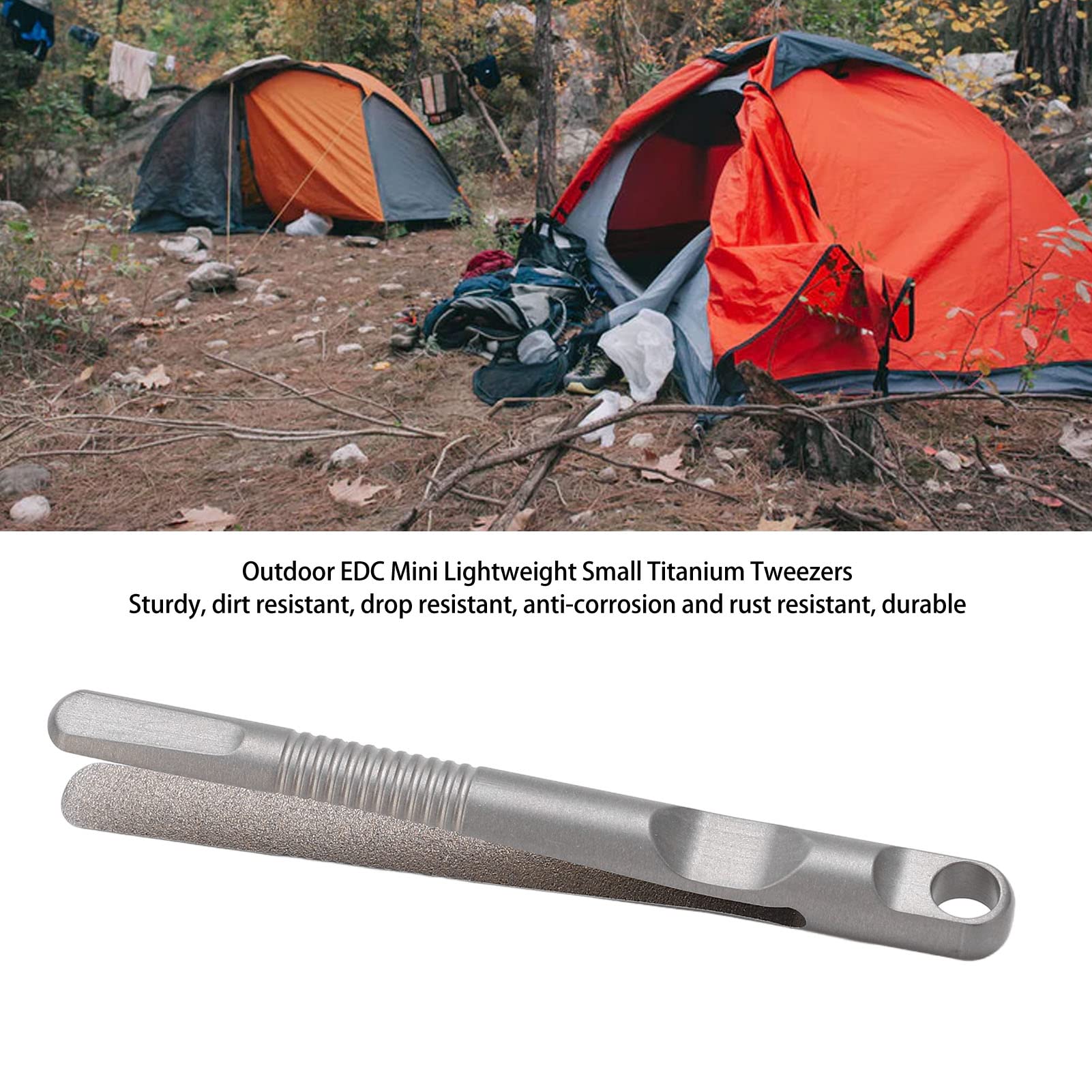 Mini Keychain Tweezer, TC4 Titanium Alloy Portable Small Tweezer with Anti Slip Design, Outdoor Gadget & Mini Tool - Image 2