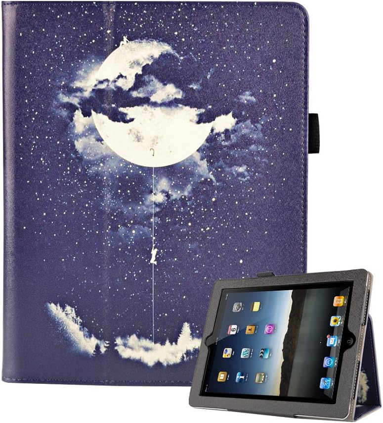 iPad 2/3/4 Case – UrSpeedtekLive Premium PU Leather Folio Stand Smart Case Cover w/Auto Wake/Sleep for Apple iPad 2, iPad 3 & iPad 4th Generation with Retina Display,Night Sky