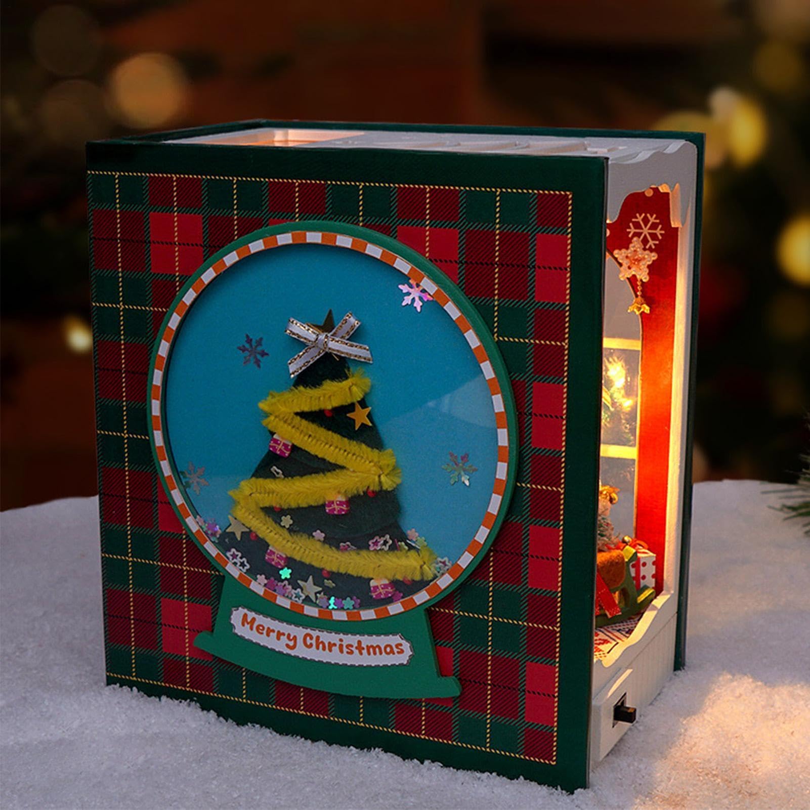 Kit per casa delle bambole in miniatura, decorazione artistica per la casa | Casa di Natale a LED, per compleanno, soggiorno, camera da letto, tavolo, scrivania, cucina, ufficio, bambini