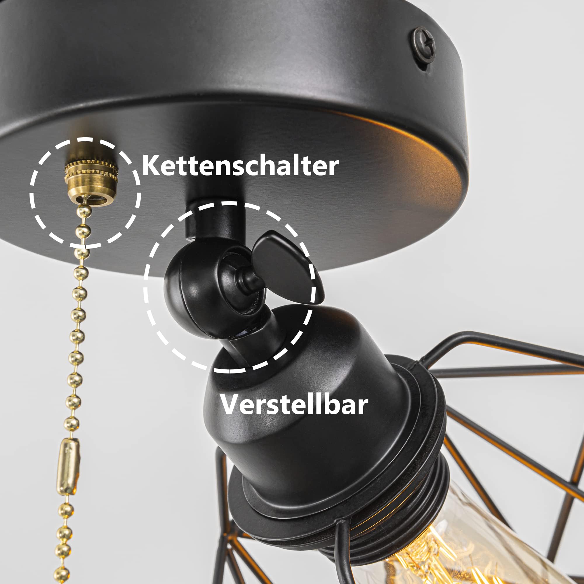 wohnmobil beleuchtung 12V, Dimmbar Deckenleuchte,Innenbeleuchtung mit E27-Fassung, Grün Eisen-Lampenschirm für Wohnmobilen Boot Camper Van - BD0196