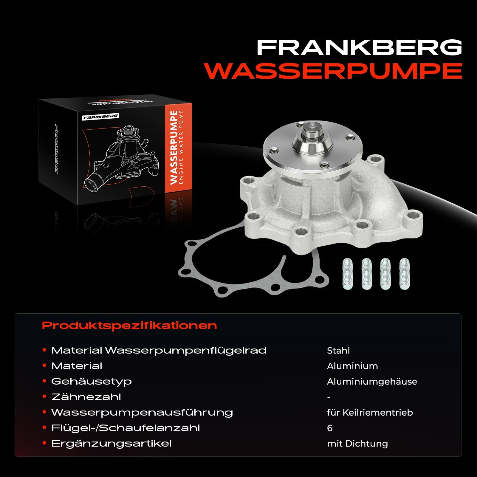 Frankberg Pompa dell'acqua di raffreddamento con guarnizione 251004X800 | 0K88R15100; Compatibile con: Terracan HP