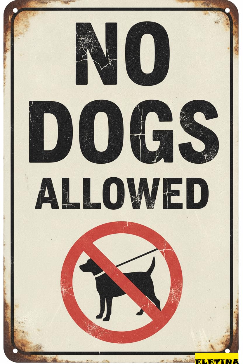 Vintage Metal Tin Sign for Man Cave No Dogs Allowed, 8x12 Aluminum Please Keep Off Grass, Do Not Pooping Or Peeing Lawn, Yard, Flower Bed (014) Private Property Decorative