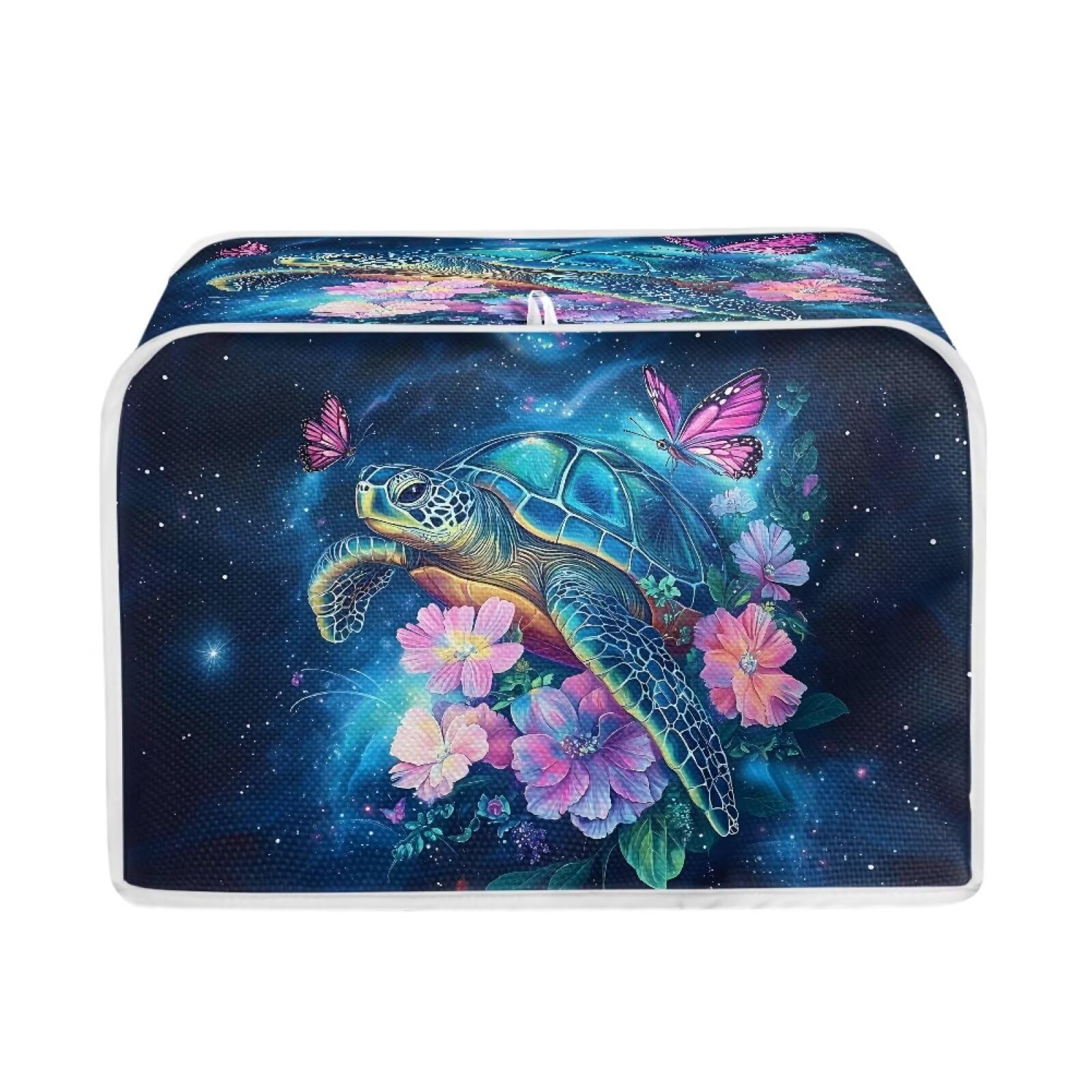 Kitchen Toaster Dust Cover Compatible with 2 Slice Toaste Dust Protection Cover Hawaiian Hibiscus Floral Turtle Print Kitchen Decoration