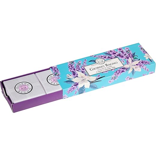 Kit de Sabonete em Barra Para Mãos e Corpo, Lavanda e Vanilla, Giorno Bagno, 3 X 100 g, Azul