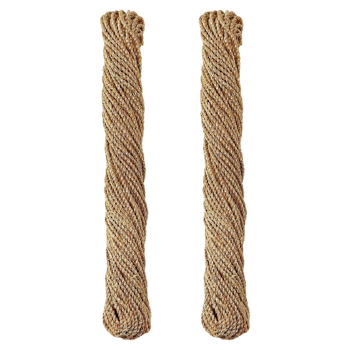 Embroiderymaterial 3MM Thick Metallic Zari Threads for Jewellery Making, Bracelet Making, Zari Thread for Aari Work, Embroidery Work, Dori/Rope/Dhaga (2 Skeins/100 Grams/Gold Color)