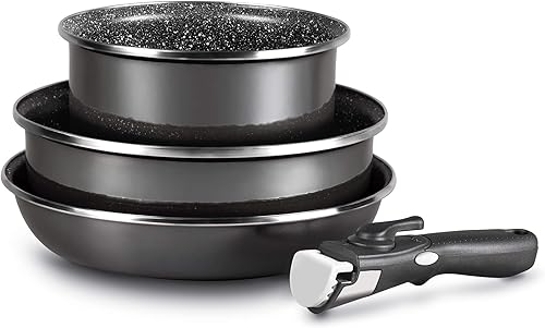 Desconocido Magefesa K2 - Juego de 3 piezas con mango extra extraíble, acero esmaltado, efecto vidrioespejo