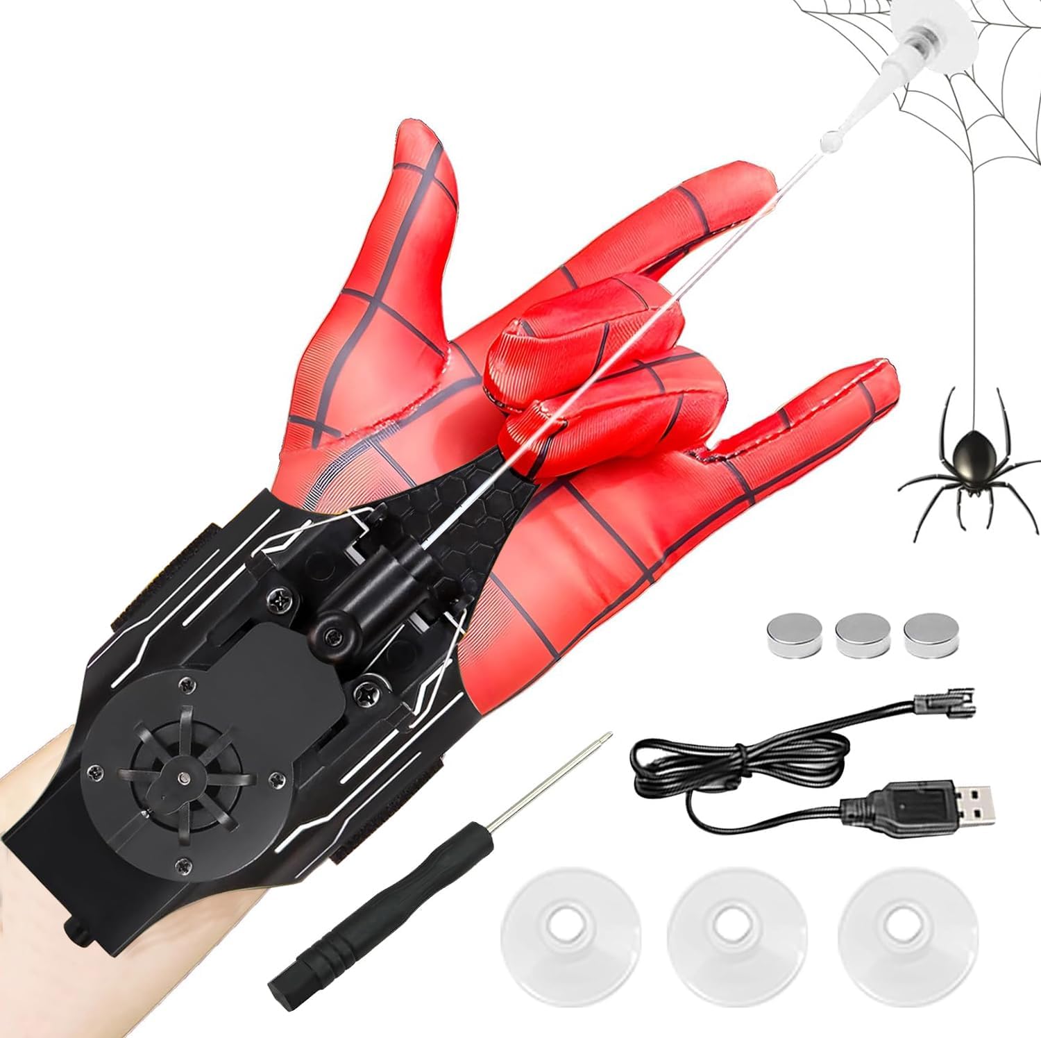 Web Launcher Spider String Shooter Toy, Web Shooters Cool Gadgets Reel-in Real Silk Superhero Role-Play Fun Stuff Toys Great for Men and Kids