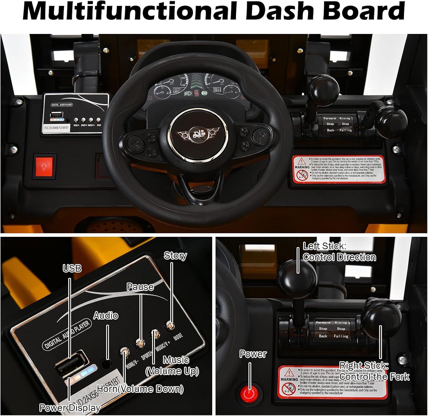 Flash Sale Buy 1 get 1 Costzon Ride on Car, 12V Kids Forklift w/ Remote Control, Openable Door, Spring Suspension, Storage Trunk, LED Light, Music, USB, MP3, Battery Powered Electric Construction Vehicle, Kids Cars to Drive Get Special Price Costzon Ride on Car, 12V Kids Forklift w/ Remote Control, Openable Door, Spring Suspension, Storage Trunk, LED Light, Music, USB, MP3, Battery Powered Electric Construction Vehicle, Kids Cars to Drive