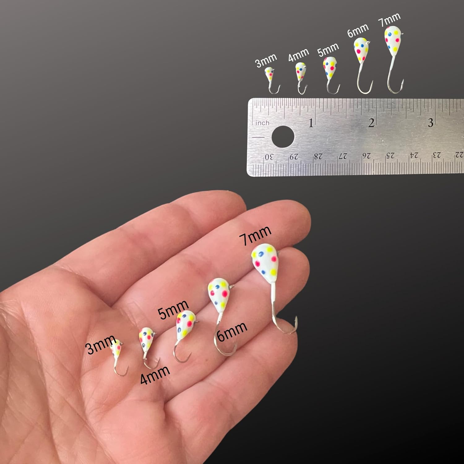 Reaction Tackle Tungsten Ice Fishing Jigs - Super Sensitive Tear Drop Jig for Panfish, Crappie, Walleye, Perch, Trout and Bluegill -Ice Fishing Lures Glow with UV Light