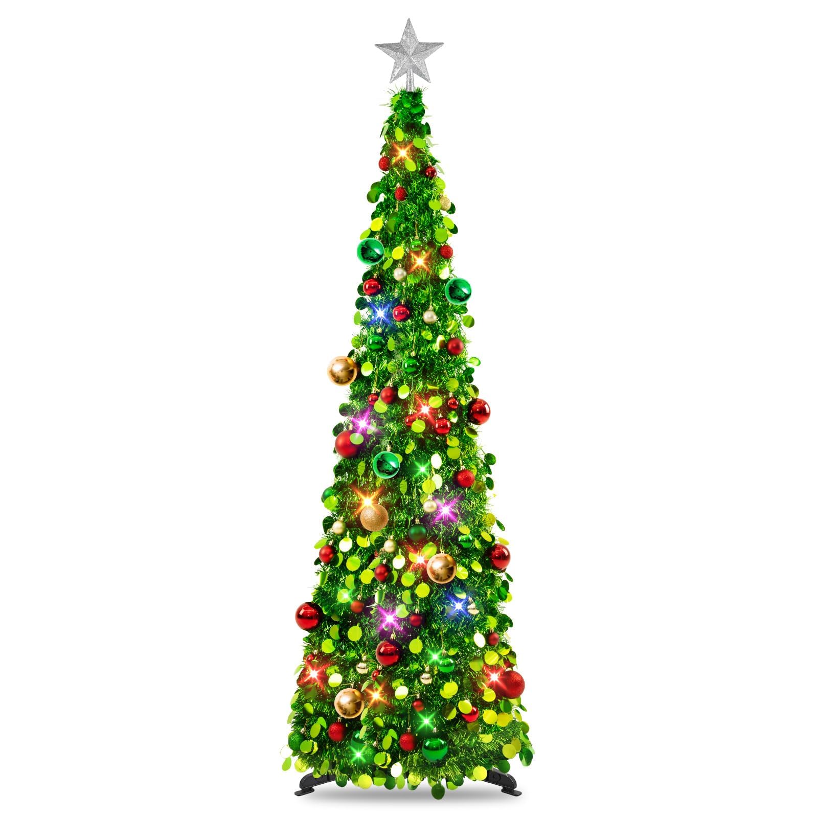 Amazon.com: N&T NIETING Pop Up Christmas Tree with Lights & 30