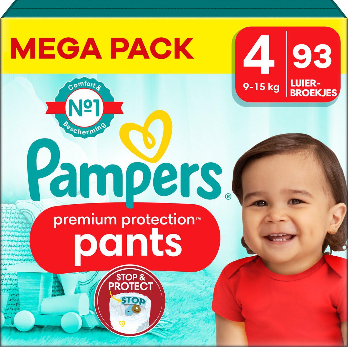 Pampers - Premium Protection Pants - Größe 4 - Mega Pack - 93 Stück - 9/15 KG